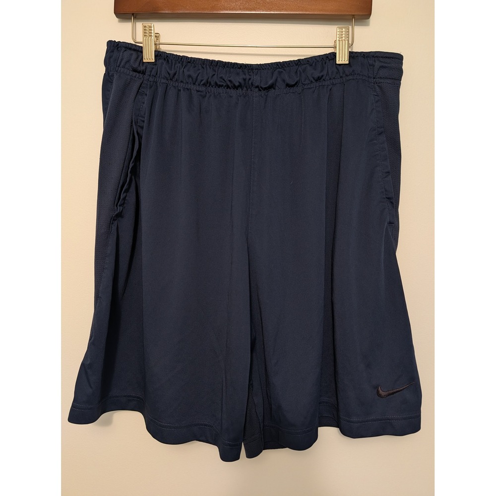 Nike Dri-FIT Basketball Training Shorts Mens XL Navy Blue Pockets (fits 32x8)